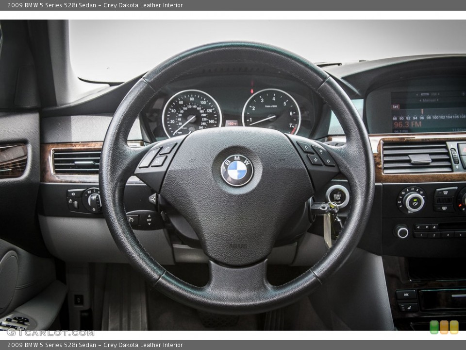 Grey Dakota Leather Interior Steering Wheel for the 2009 BMW 5 Series 528i Sedan #79850917