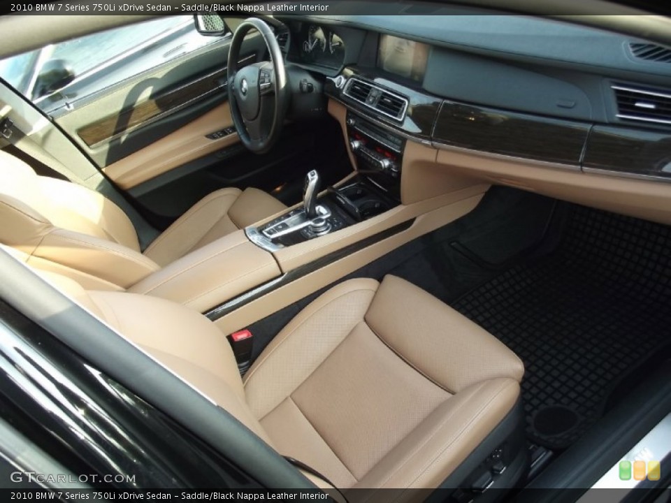 Saddle/Black Nappa Leather Interior Photo for the 2010 BMW 7 Series 750Li xDrive Sedan #79851286