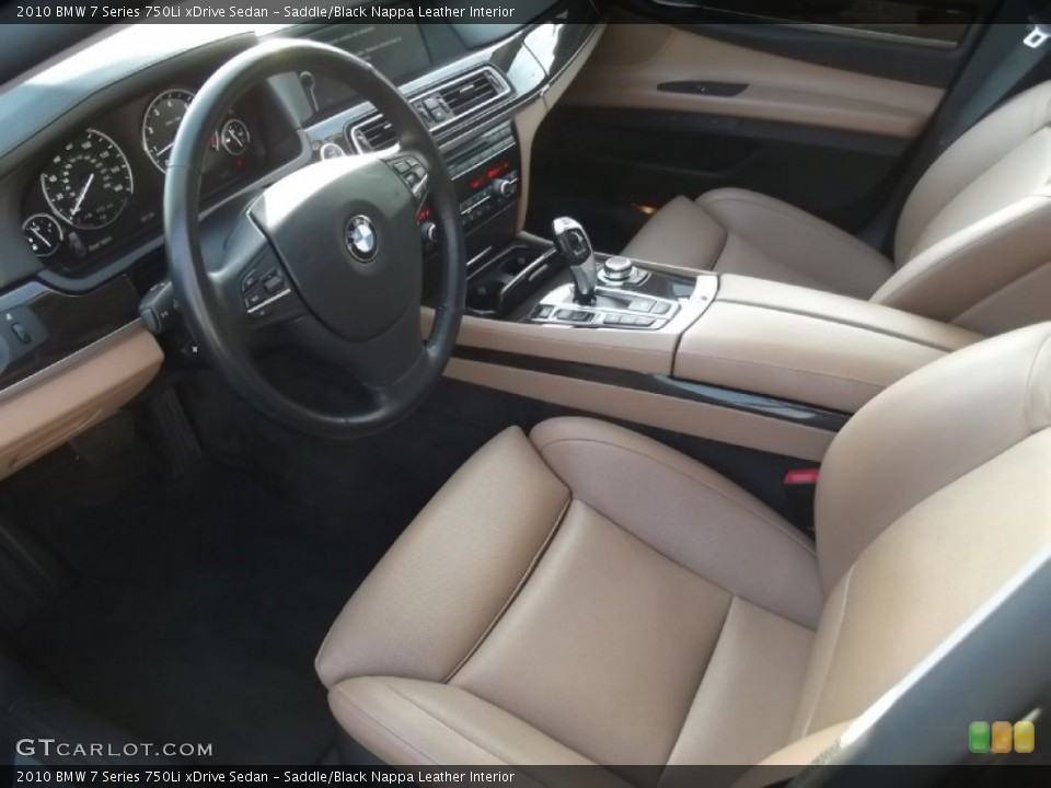 Saddle/Black Nappa Leather Interior Prime Interior for the 2010 BMW 7 Series 750Li xDrive Sedan #79851411