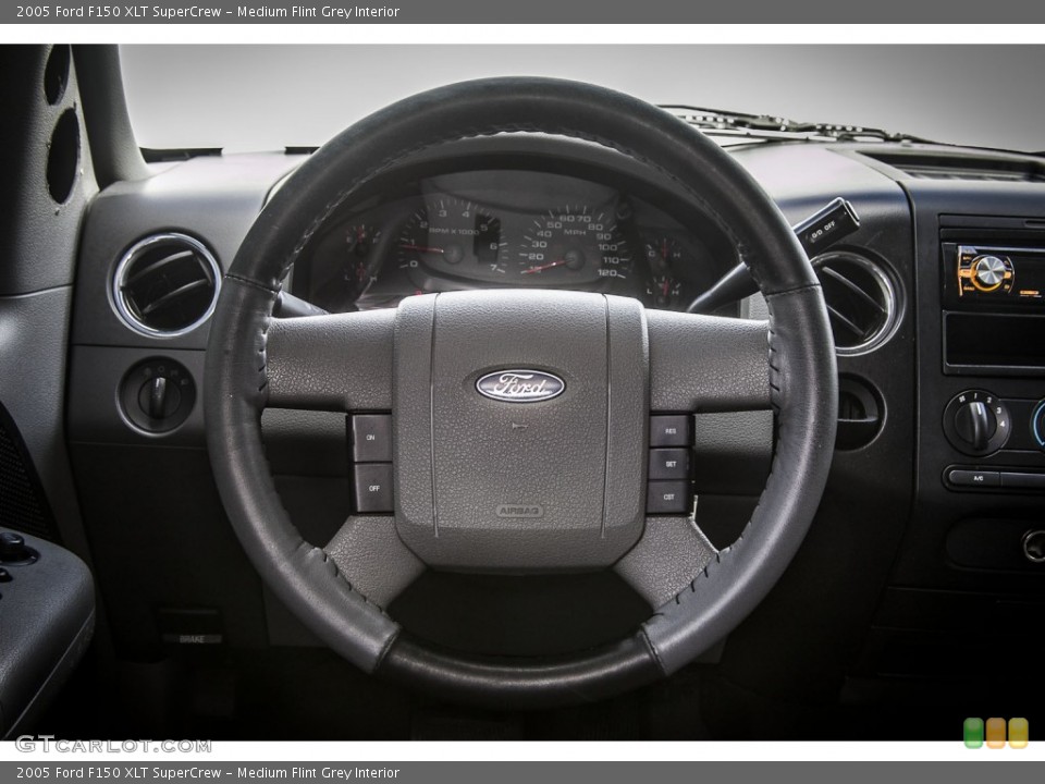 Medium Flint Grey Interior Steering Wheel for the 2005 Ford F150 XLT SuperCrew #79851769