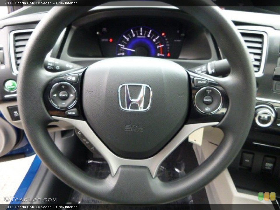 Gray Interior Steering Wheel for the 2013 Honda Civic EX Sedan #79854069