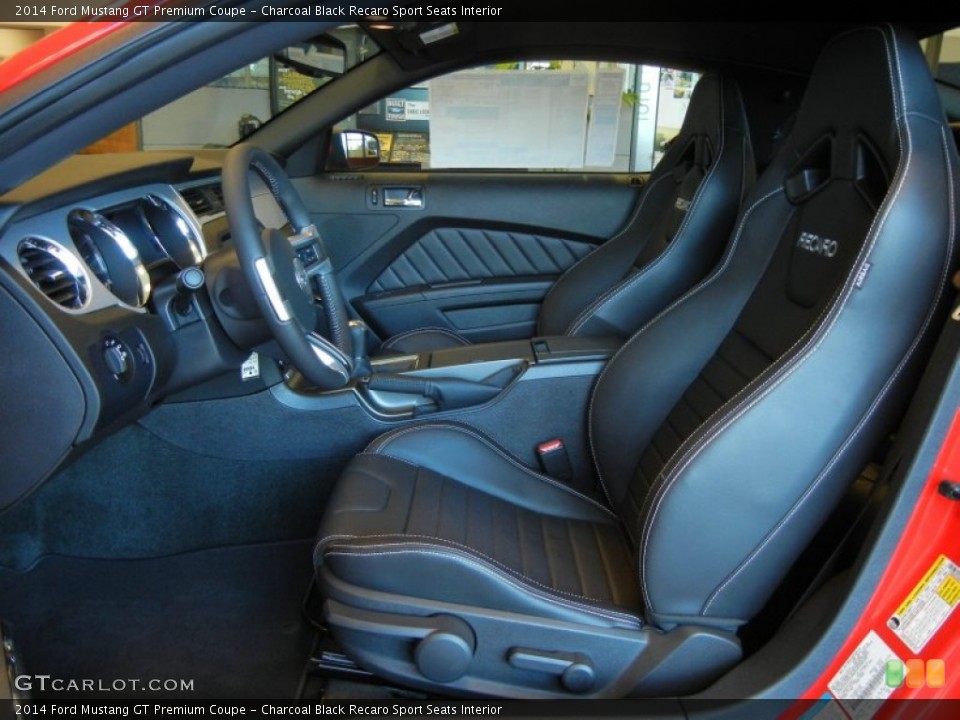 Charcoal Black Recaro Sport Seats Interior Photo for the 2014 Ford Mustang GT Premium Coupe #79859007