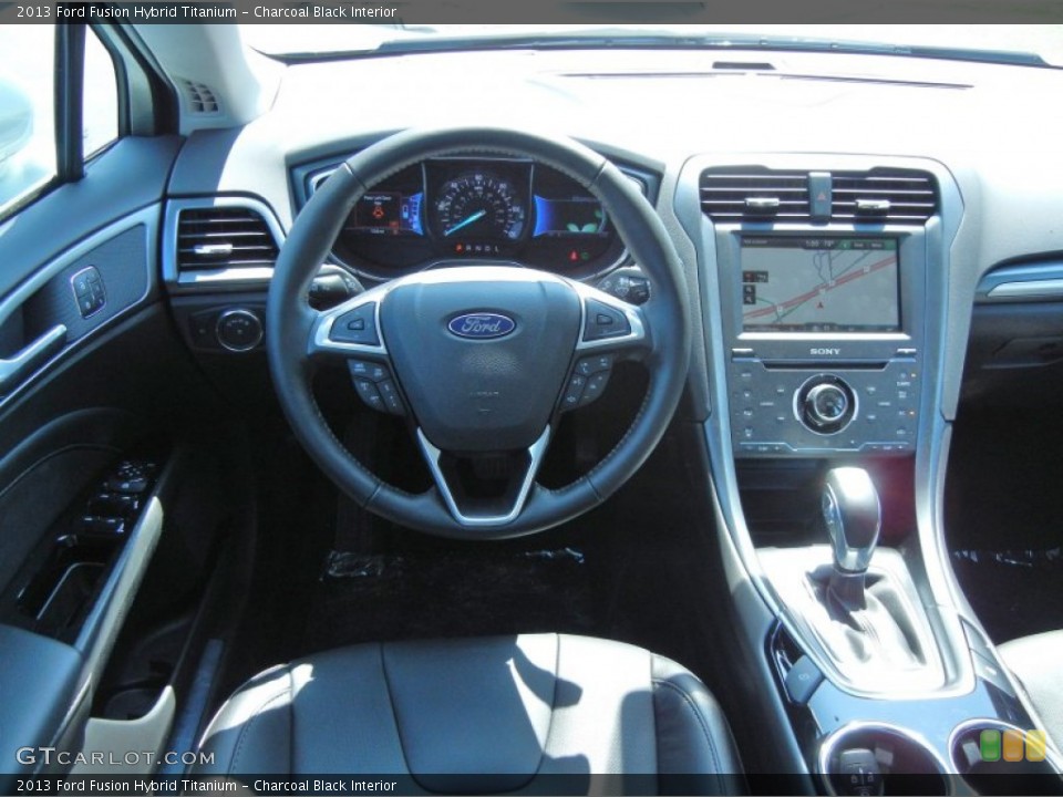 Charcoal Black Interior Dashboard for the 2013 Ford Fusion Hybrid Titanium #79859314