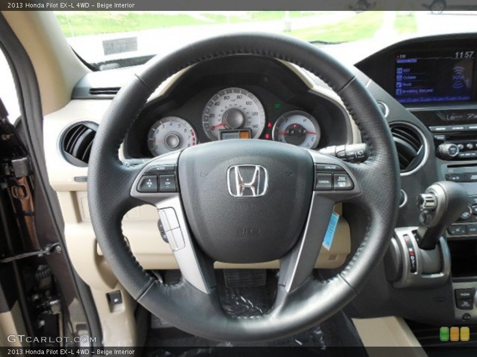 Beige Interior Steering Wheel for the 2013 Honda Pilot EX-L 4WD #79862278