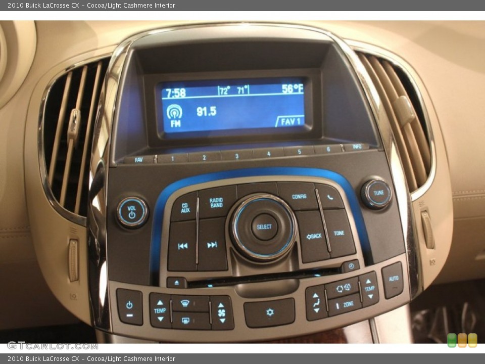 Cocoa/Light Cashmere Interior Controls for the 2010 Buick LaCrosse CX #79865955