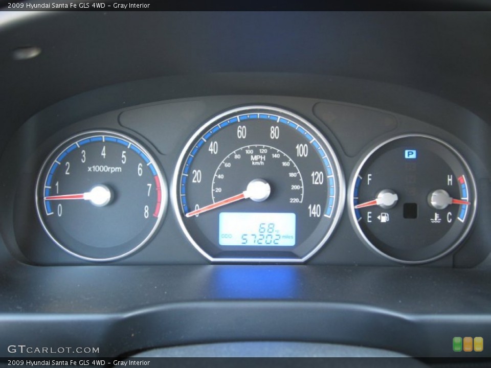 Gray Interior Gauges for the 2009 Hyundai Santa Fe GLS 4WD #79867744