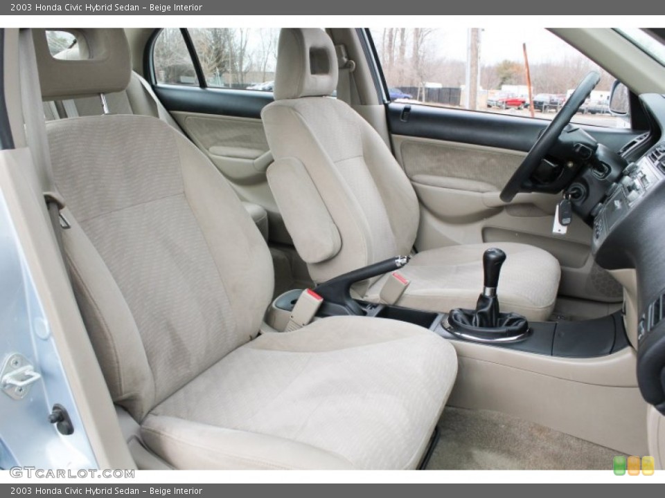 Beige Interior Front Seat for the 2003 Honda Civic Hybrid Sedan #79871584
