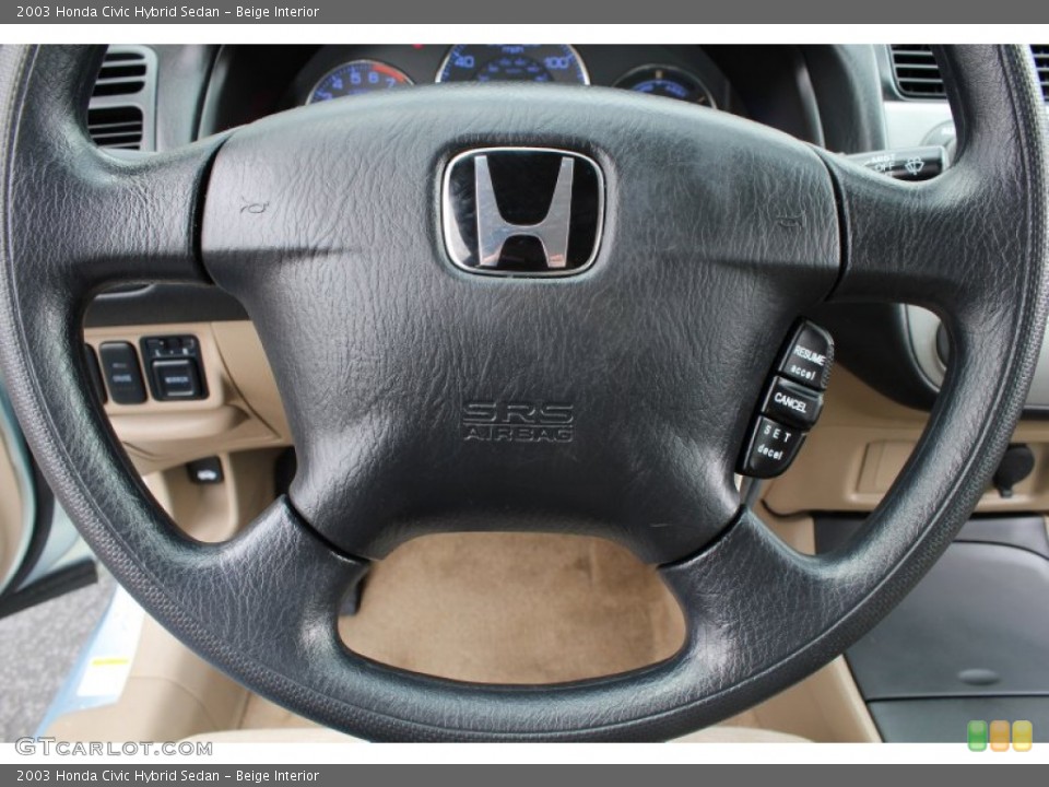 Beige Interior Steering Wheel for the 2003 Honda Civic Hybrid Sedan #79871599
