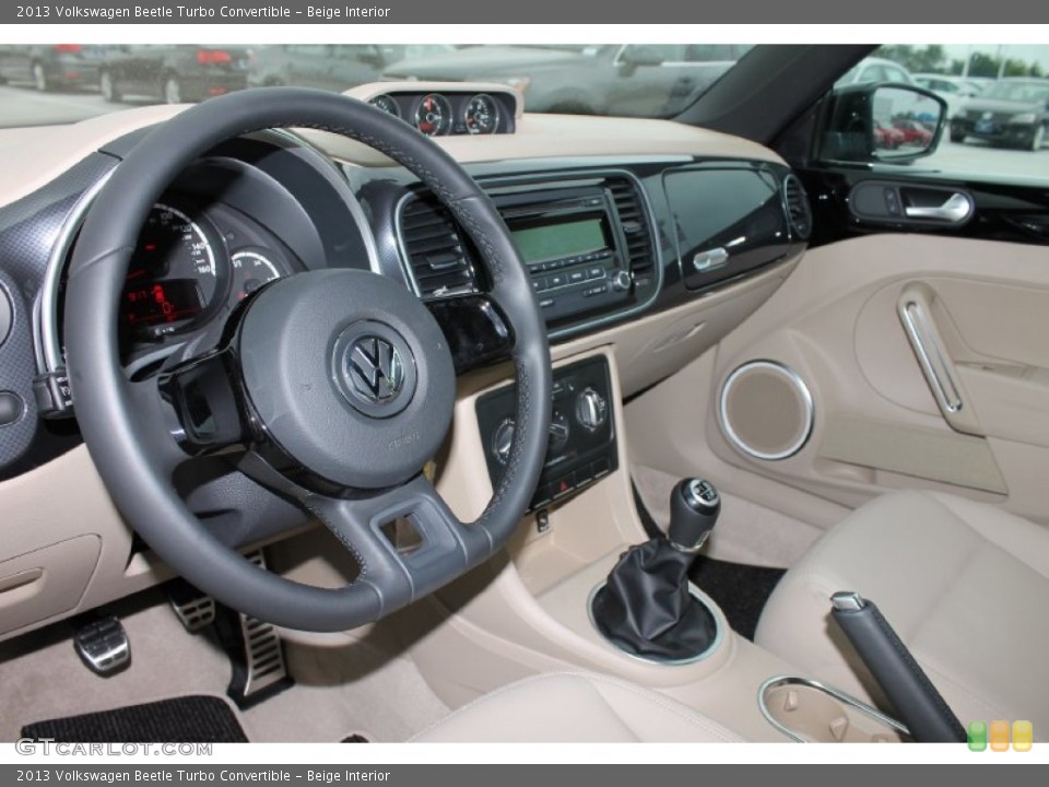 Beige Interior Dashboard for the 2013 Volkswagen Beetle Turbo Convertible #79878103