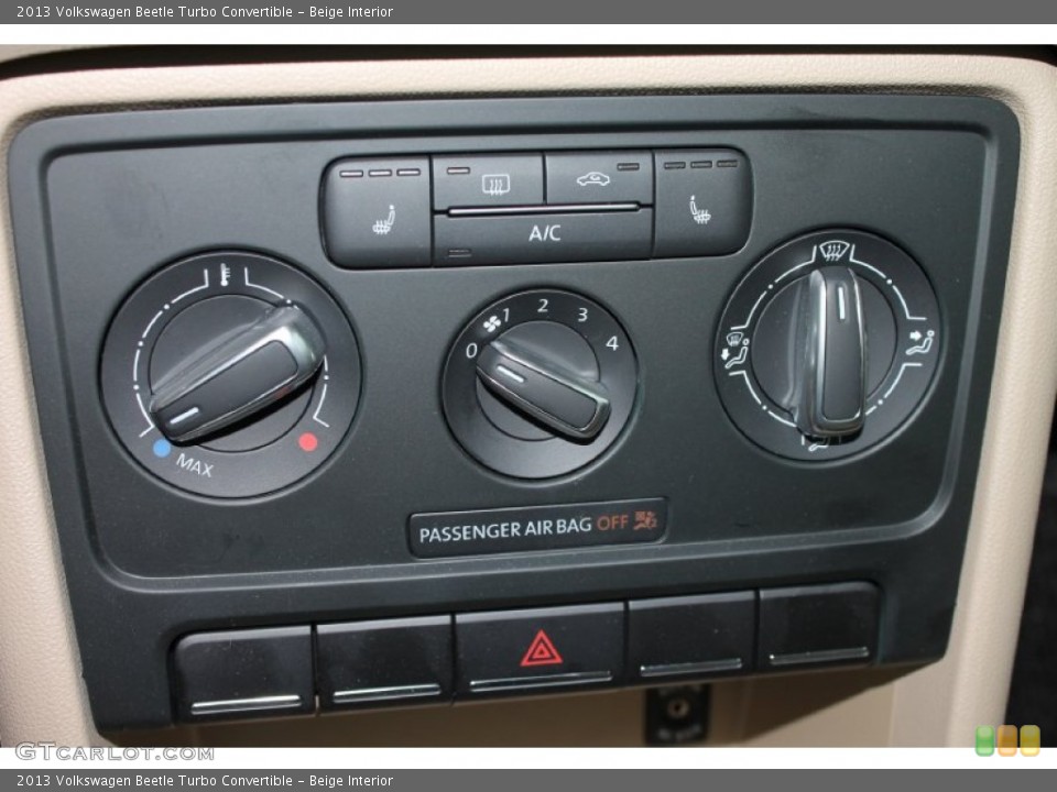 Beige Interior Controls for the 2013 Volkswagen Beetle Turbo Convertible #79878243
