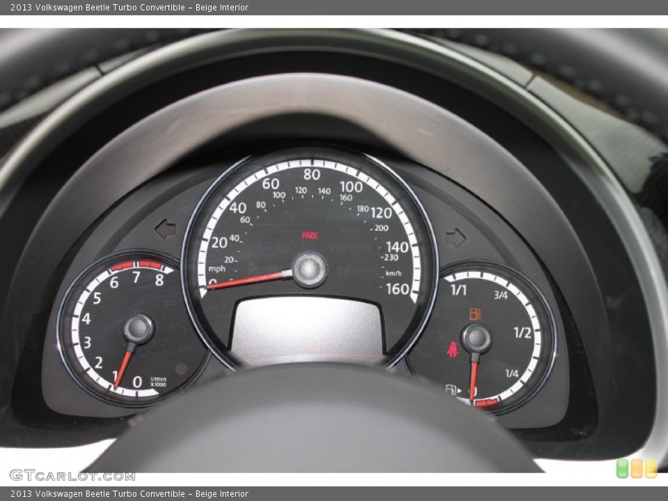 Beige Interior Gauges for the 2013 Volkswagen Beetle Turbo Convertible #79878335