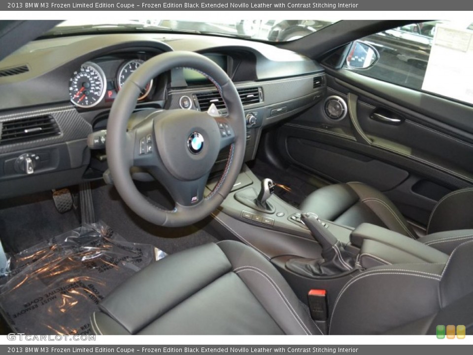 Frozen Edition Black Extended Novillo Leather with Contrast Stitching 2013 BMW M3 Interiors