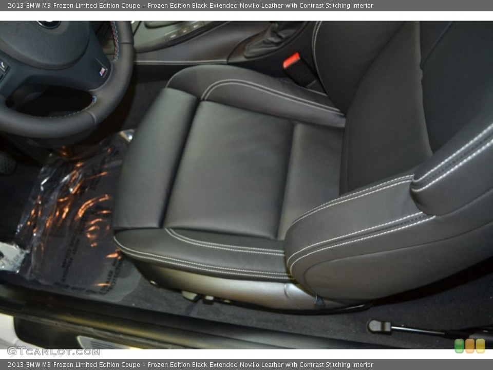 Frozen Edition Black Extended Novillo Leather with Contrast Stitching Interior Front Seat for the 2013 BMW M3 Frozen Limited Edition Coupe #79882385