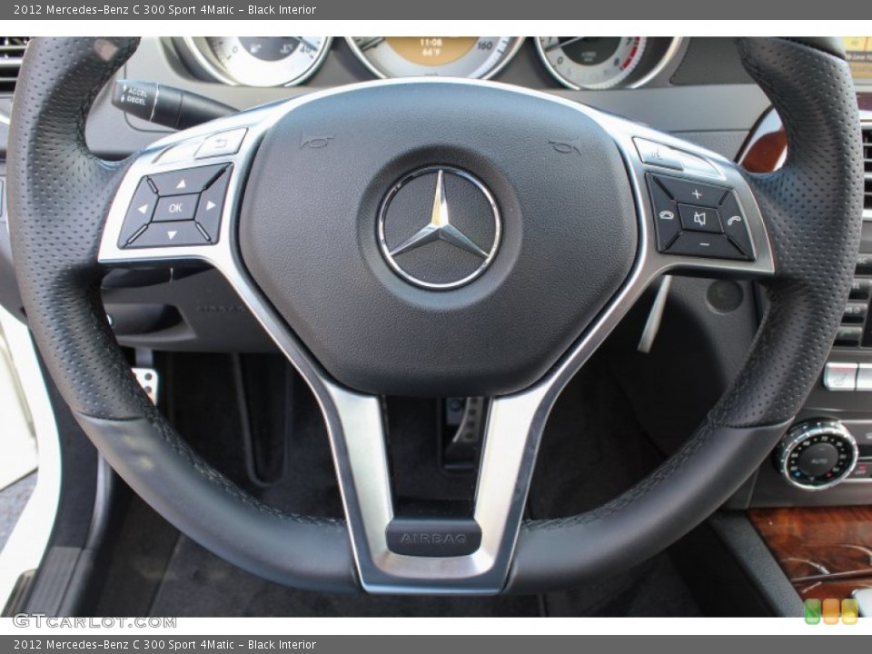 Black Interior Steering Wheel for the 2012 Mercedes-Benz C 300 Sport 4Matic #79883922