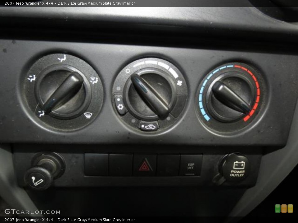 Dark Slate Gray/Medium Slate Gray Interior Controls for the 2007 Jeep Wrangler X 4x4 #79884063