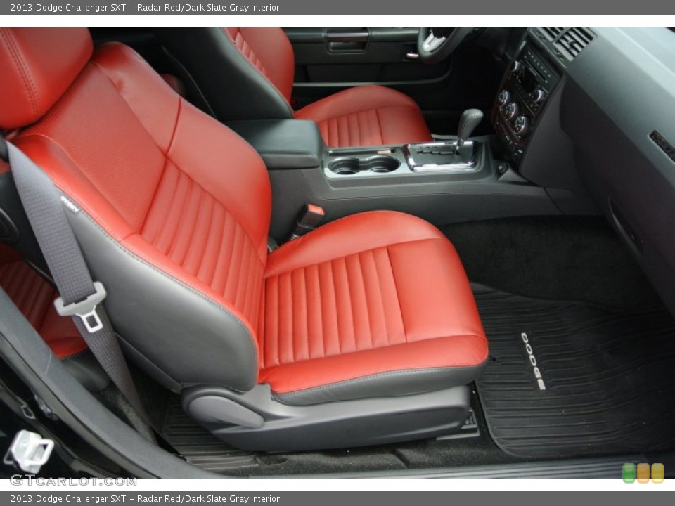 Radar Red/Dark Slate Gray Interior Front Seat for the 2013 Dodge Challenger SXT #79891220