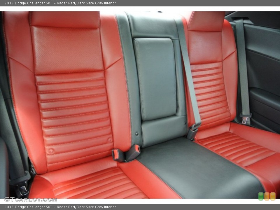 Radar Red/Dark Slate Gray Interior Rear Seat for the 2013 Dodge Challenger SXT #79891236