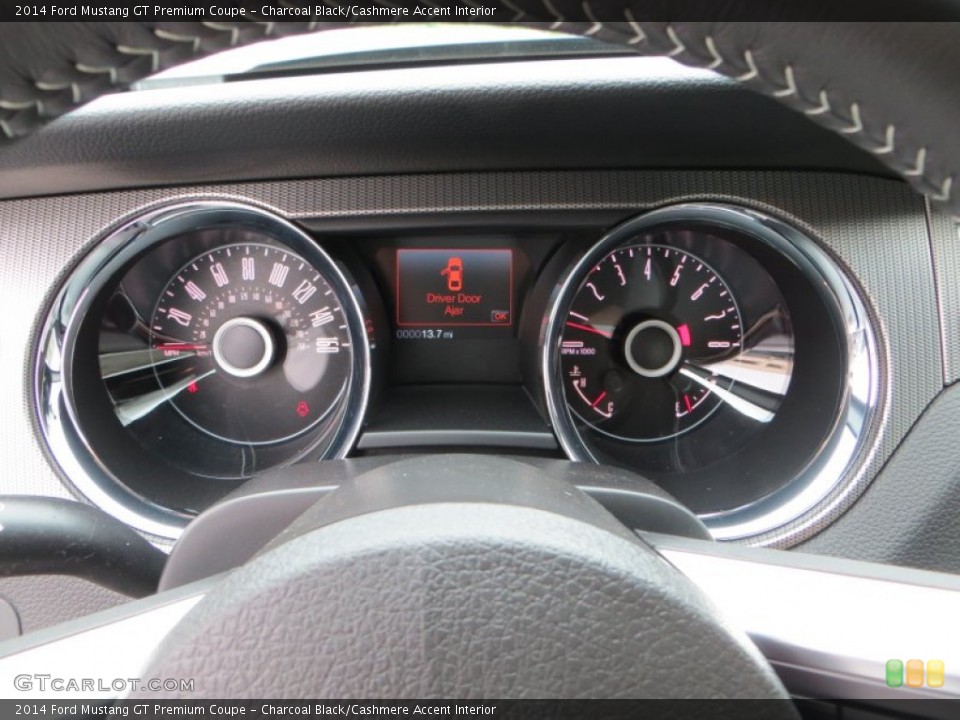 Charcoal Black/Cashmere Accent Interior Gauges for the 2014 Ford Mustang GT Premium Coupe #79897323