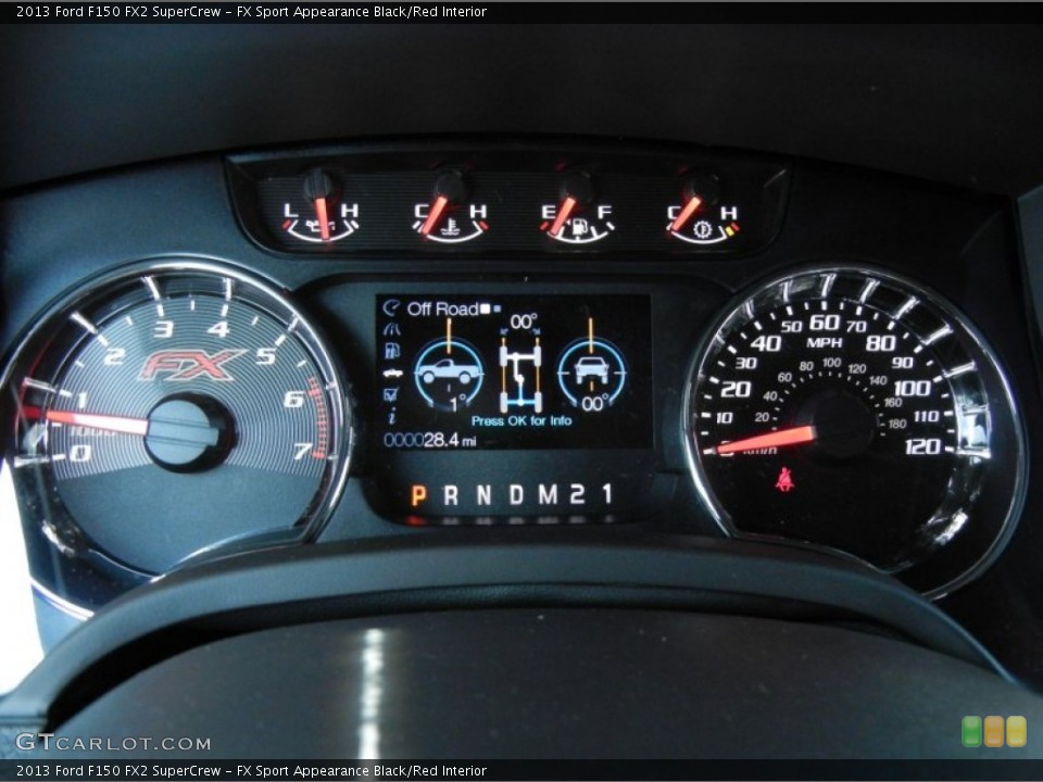 FX Sport Appearance Black/Red Interior Gauges for the 2013 Ford F150 FX2 SuperCrew #79902435