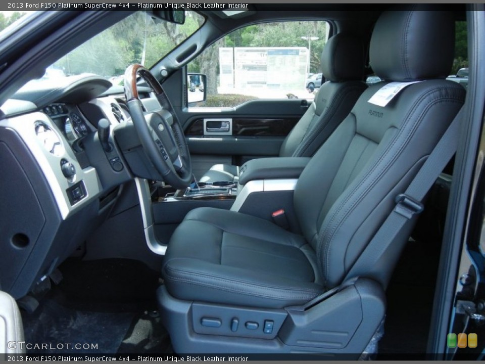 Platinum Unique Black Leather Interior Front Seat for the 2013 Ford F150 Platinum SuperCrew 4x4 #79902662