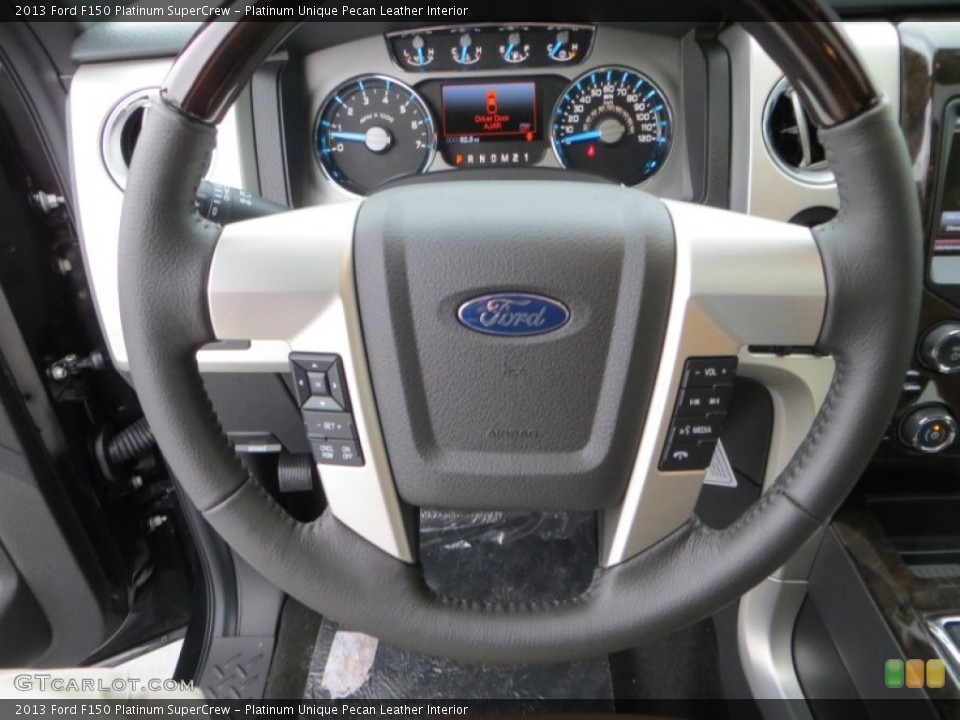 Platinum Unique Pecan Leather Interior Steering Wheel for the 2013 Ford F150 Platinum SuperCrew #79907136
