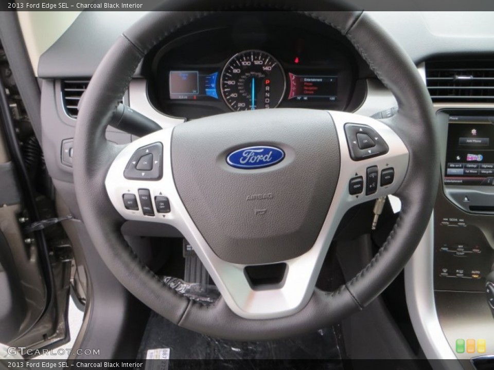 Charcoal Black Interior Steering Wheel for the 2013 Ford Edge SEL #79908582