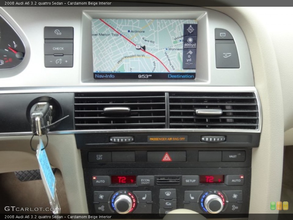 Cardamom Beige Interior Navigation for the 2008 Audi A6 3.2 quattro Sedan #79909462