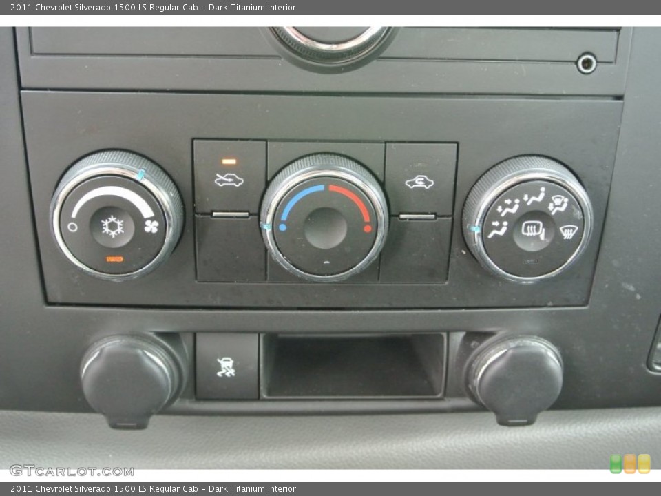 Dark Titanium Interior Controls for the 2011 Chevrolet Silverado 1500 LS Regular Cab #79933207