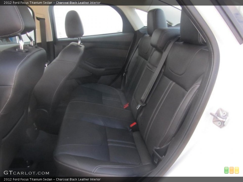 Charcoal Black Leather Interior Rear Seat for the 2012 Ford Focus Titanium Sedan #79944411
