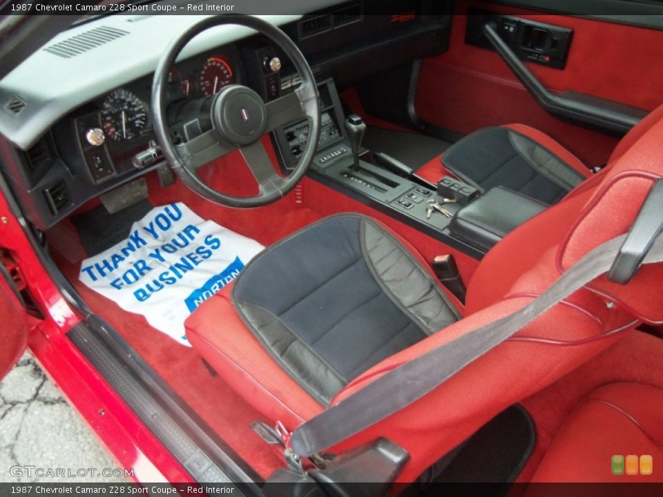Red Interior Prime Interior for the 1987 Chevrolet Camaro Z28 Sport Coupe #79946080