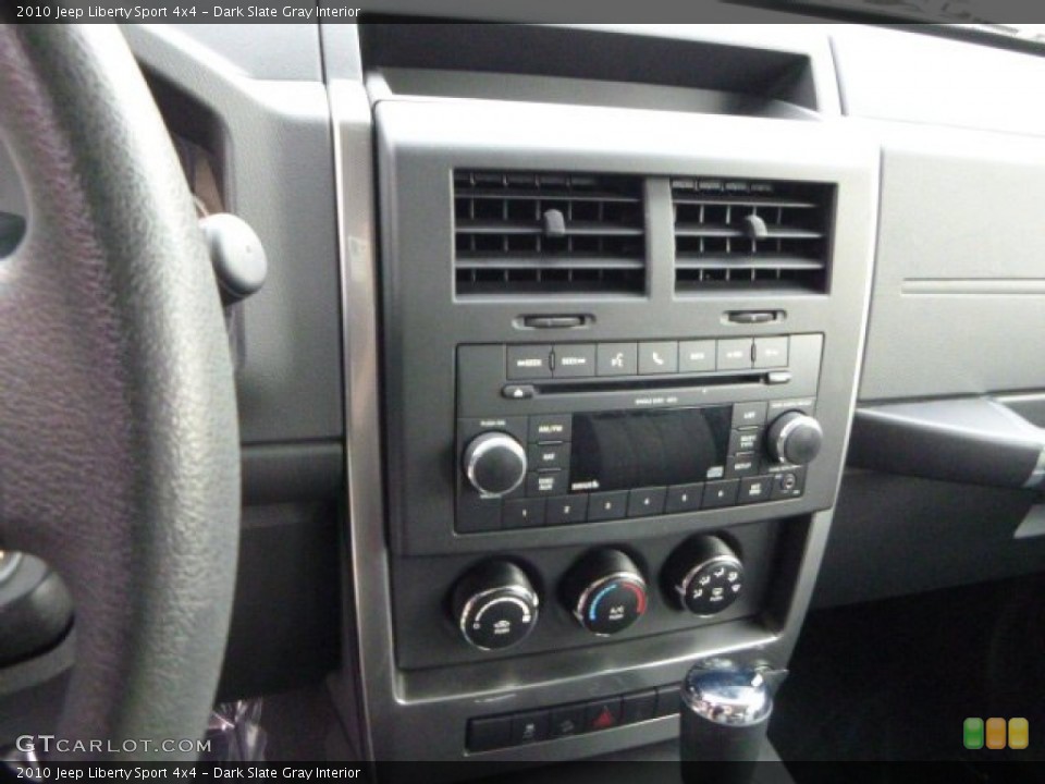 Dark Slate Gray Interior Controls for the 2010 Jeep Liberty Sport 4x4 #79954141