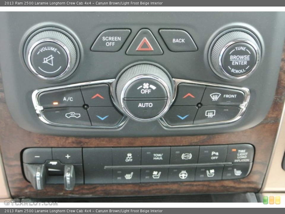 Canyon Brown/Light Frost Beige Interior Controls for the 2013 Ram 2500 Laramie Longhorn Crew Cab 4x4 #79954903