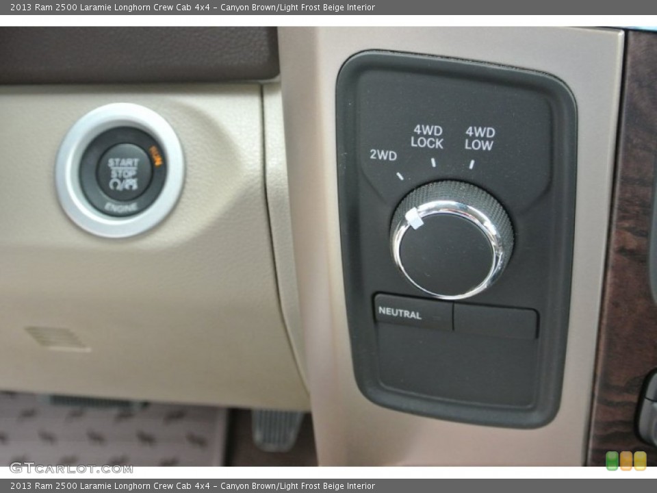 Canyon Brown/Light Frost Beige Interior Controls for the 2013 Ram 2500 Laramie Longhorn Crew Cab 4x4 #79954924