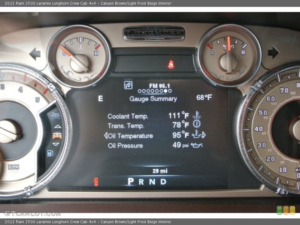 Canyon Brown/Light Frost Beige Interior Gauges for the 2013 Ram 2500 Laramie Longhorn Crew Cab 4x4 #79954944
