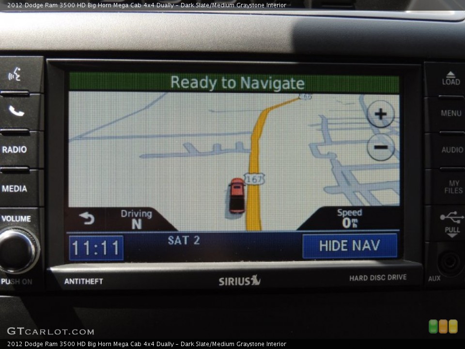 Dark Slate/Medium Graystone Interior Navigation for the 2012 Dodge Ram 3500 HD Big Horn Mega Cab 4x4 Dually #79955313