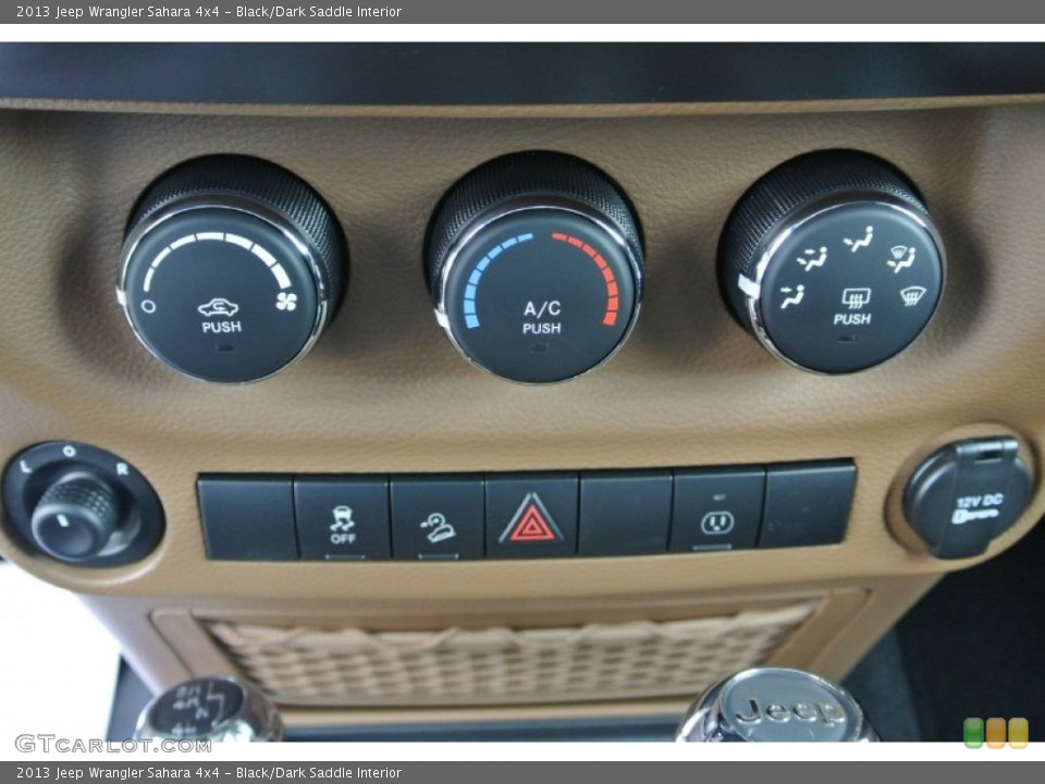 Black/Dark Saddle Interior Controls for the 2013 Jeep Wrangler Sahara 4x4 #79958826