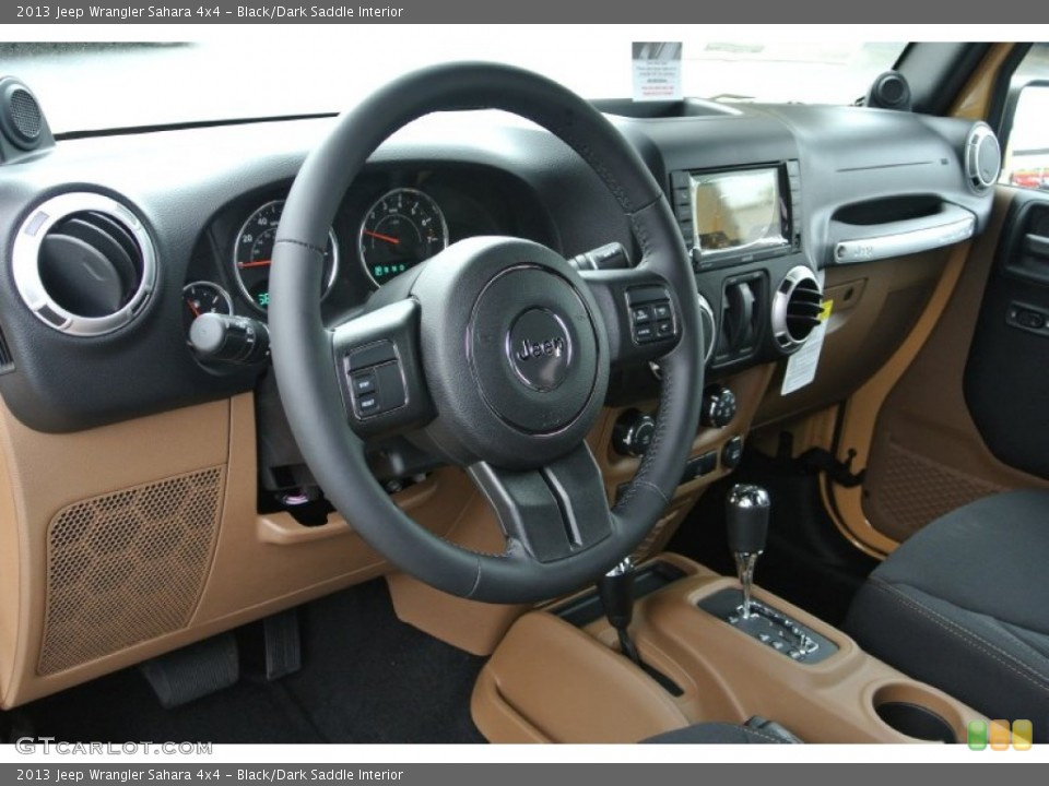 Black/Dark Saddle Interior Dashboard for the 2013 Jeep Wrangler Sahara 4x4 #79959562