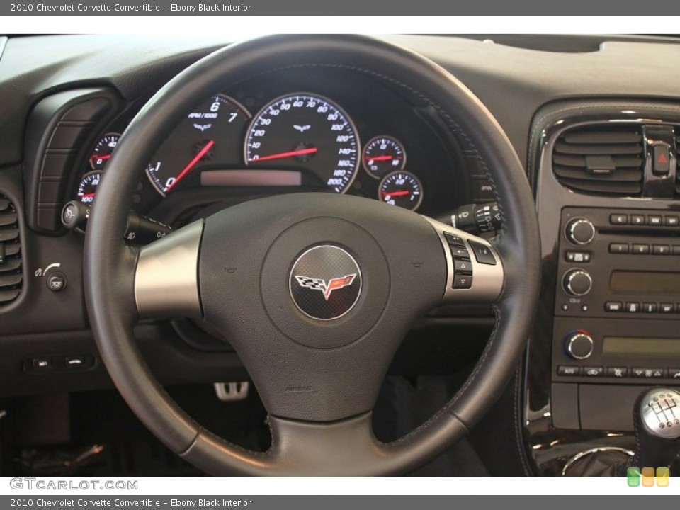 Ebony Black Interior Steering Wheel for the 2010 Chevrolet Corvette Convertible #79966674