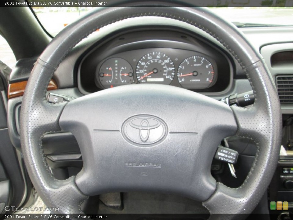 Charcoal Interior Steering Wheel for the 2001 Toyota Solara SLE V6 Convertible #79966675