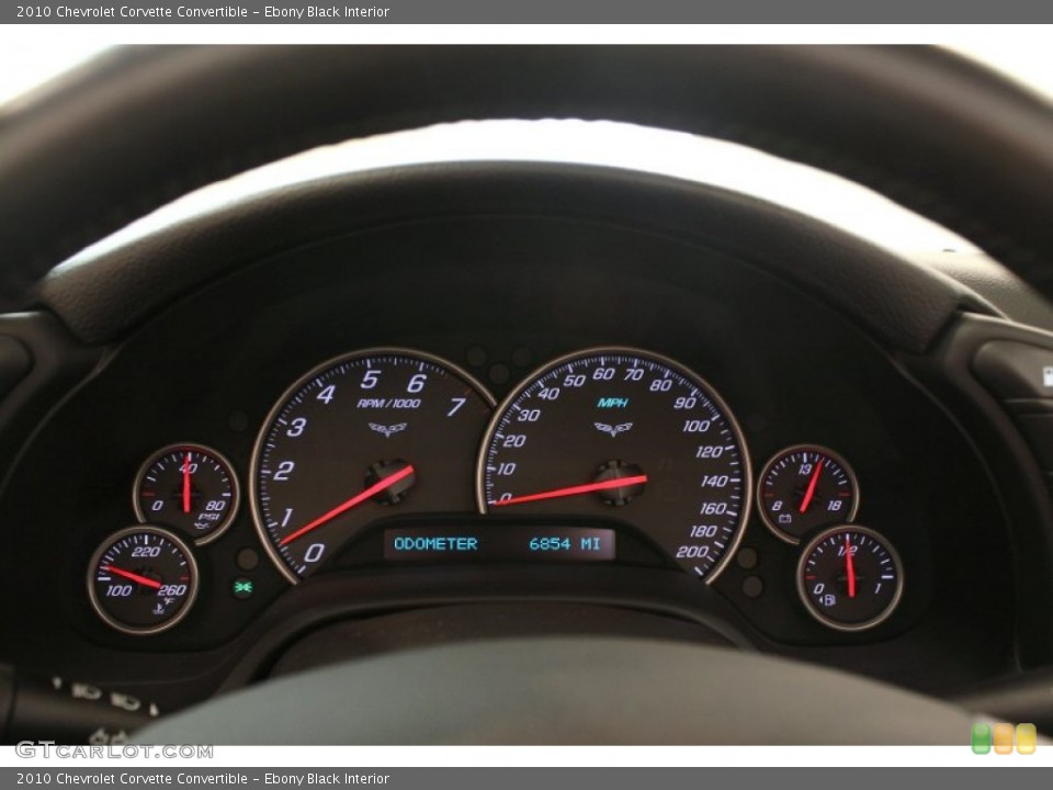 Ebony Black Interior Gauges for the 2010 Chevrolet Corvette Convertible #79966754