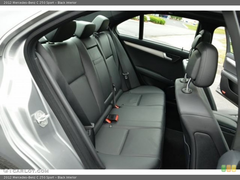 Black Interior Rear Seat for the 2012 Mercedes-Benz C 250 Sport #79971665