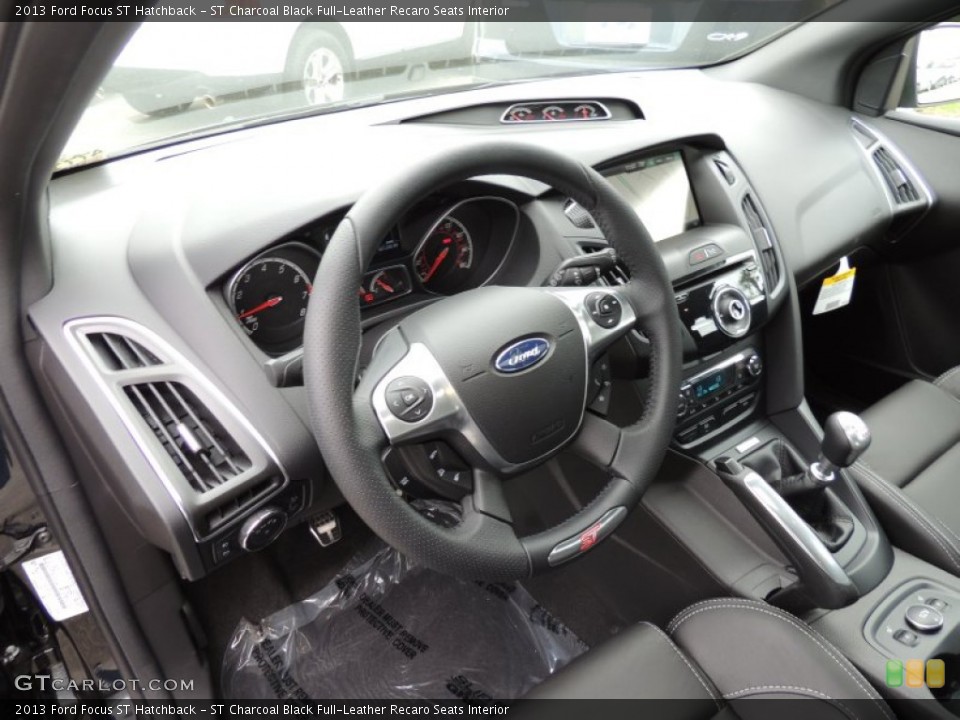 ST Charcoal Black Full-Leather Recaro Seats Interior Dashboard for the 2013 Ford Focus ST Hatchback #79973166