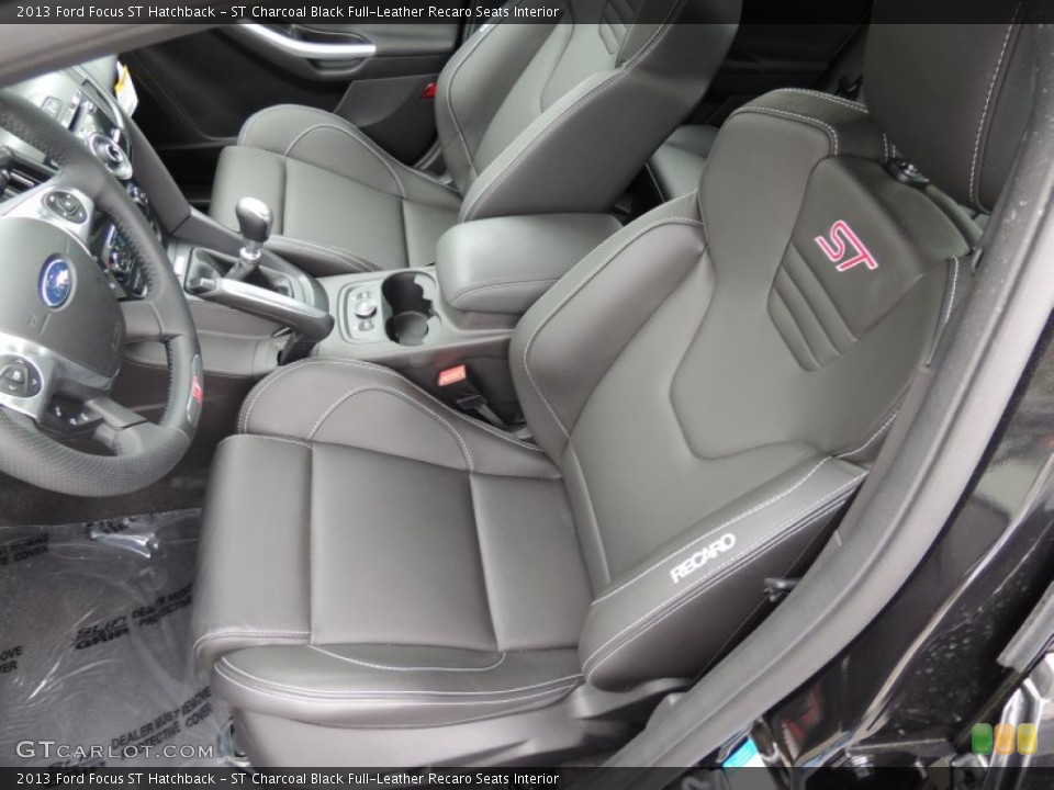 ST Charcoal Black Full-Leather Recaro Seats Interior Front Seat for the 2013 Ford Focus ST Hatchback #79973216