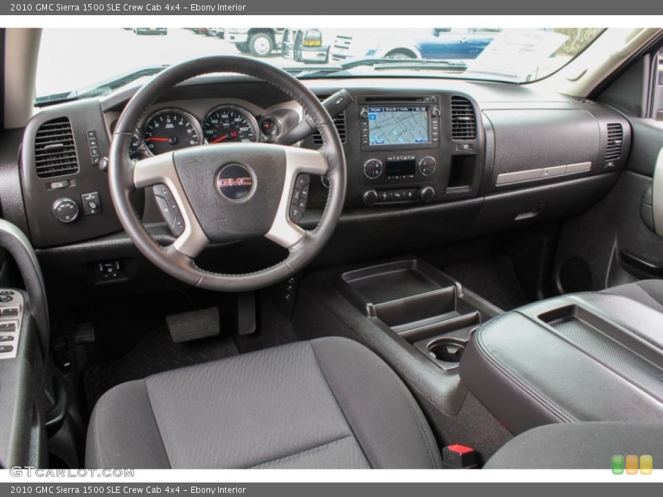 Ebony Interior Photo for the 2010 GMC Sierra 1500 SLE Crew Cab 4x4 #79981113