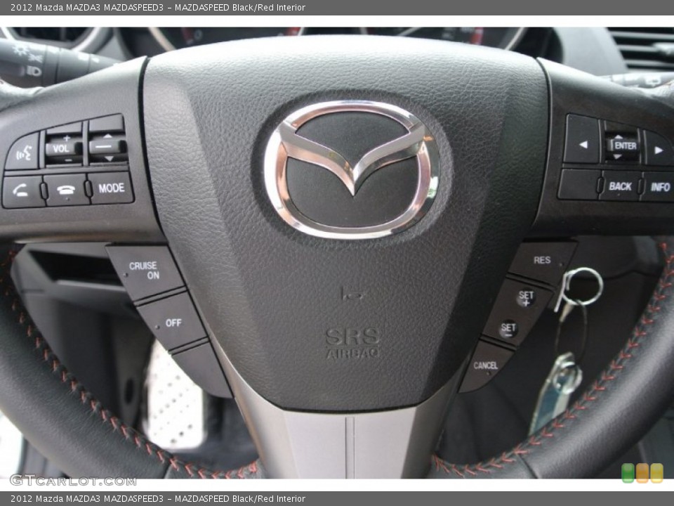 MAZDASPEED Black/Red Interior Steering Wheel for the 2012 Mazda MAZDA3 MAZDASPEED3 #79981415