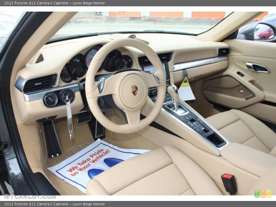 Luxor Beige Interior Dashboard for the 2013 Porsche 911 Carrera S Cabriolet #79983699