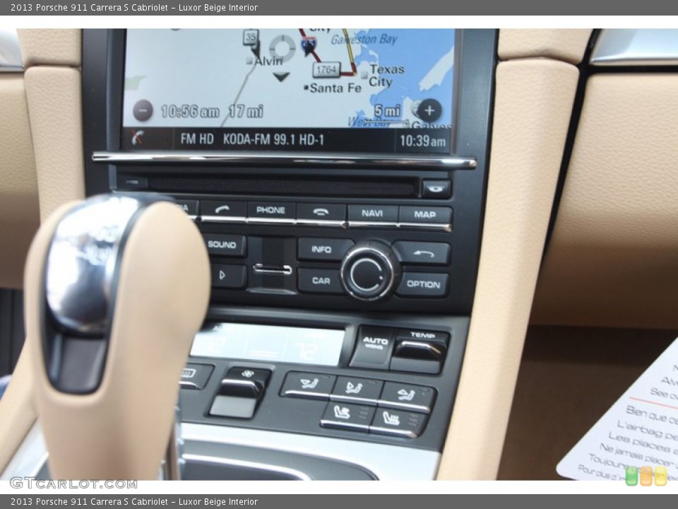 Luxor Beige Interior Controls for the 2013 Porsche 911 Carrera S Cabriolet #79983861