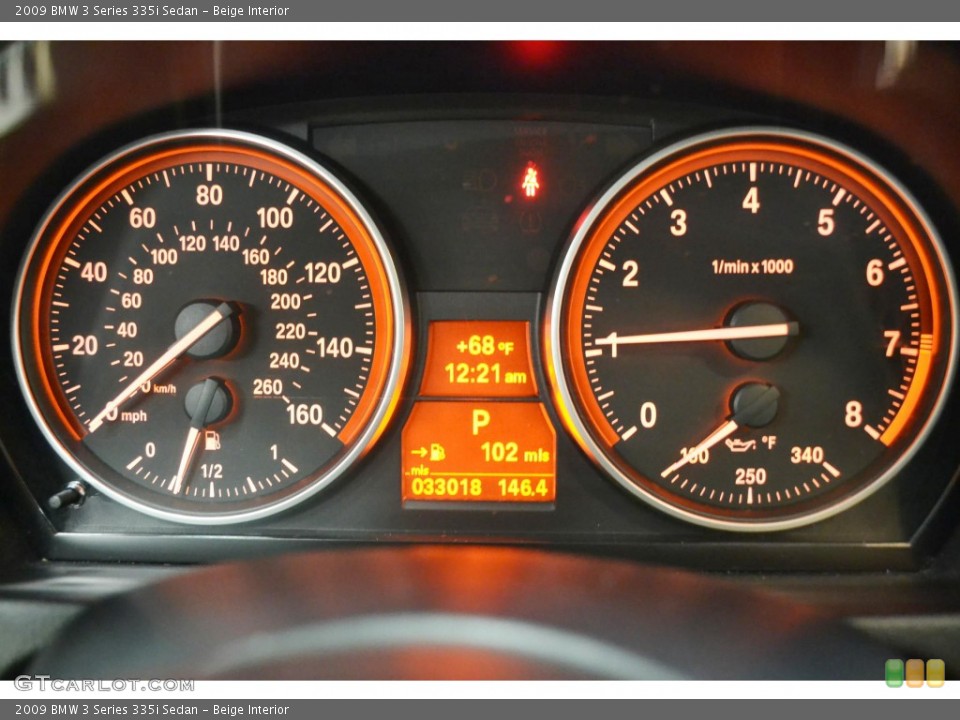 Beige Interior Gauges for the 2009 BMW 3 Series 335i Sedan #79987343