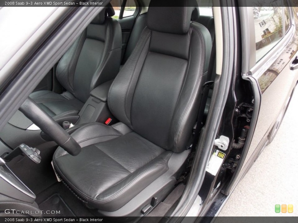 Black Interior Front Seat for the 2008 Saab 9-3 Aero XWD Sport Sedan #79993766