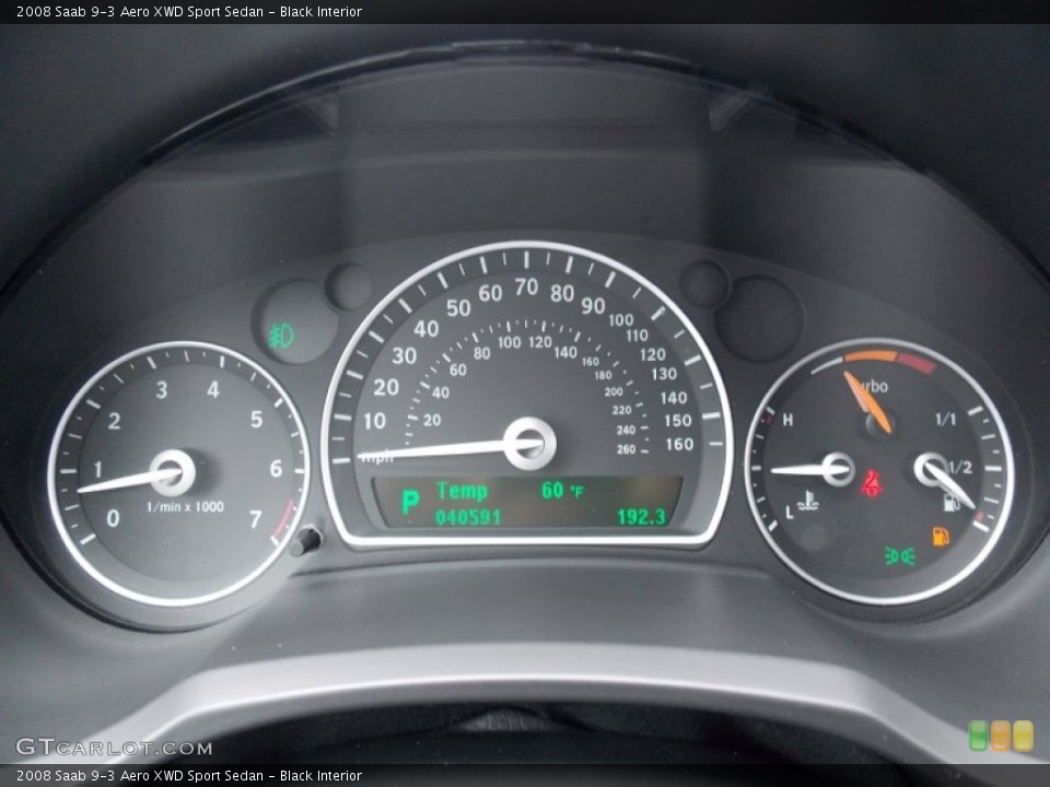 Black Interior Gauges for the 2008 Saab 9-3 Aero XWD Sport Sedan #79993862